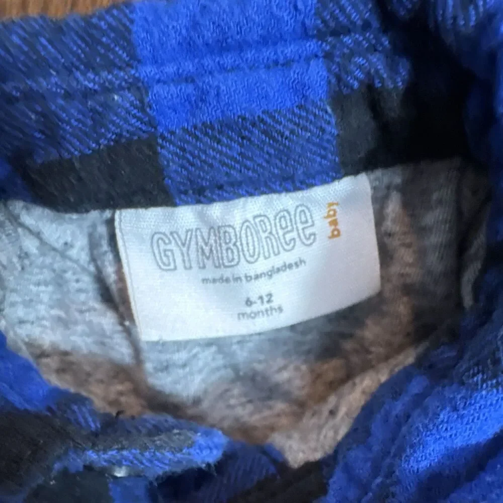 Gymboree Baby Boys Blue Flannel One Piece Outfit